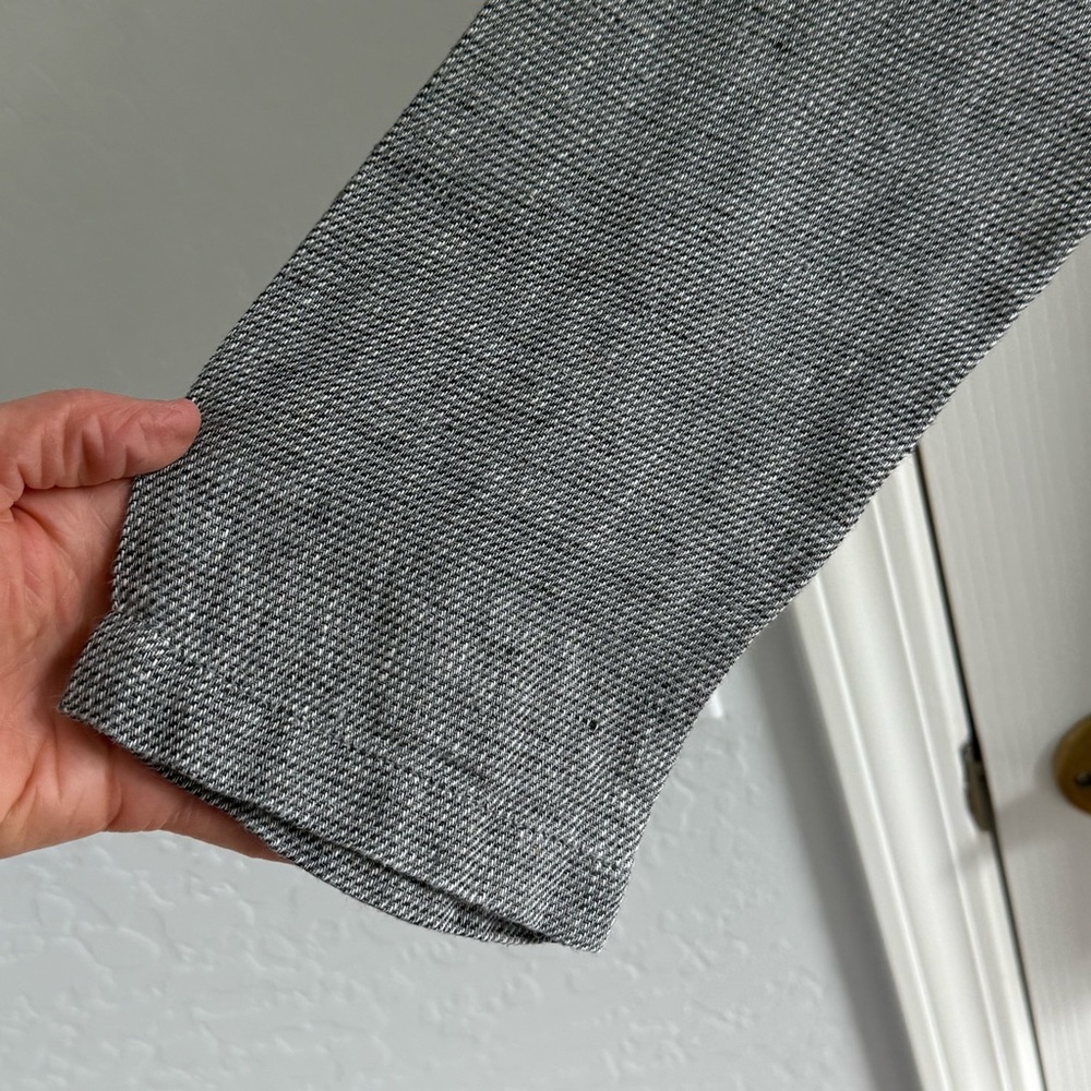 Flax Tunic Top 100% Linen Black and White Houndstooth A-line Hem Size S - Picture 5 of 13
